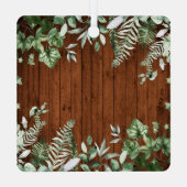 ファミリーキャビン素朴ウッドウォーターカラーアイビーセージシダ メタルオーナメント (裏面)