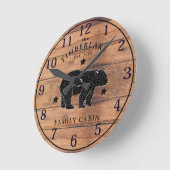 ファミリーキャビン素朴ウッドウォールパーソナライズされたクロック ラウンド壁時計 (傾斜)