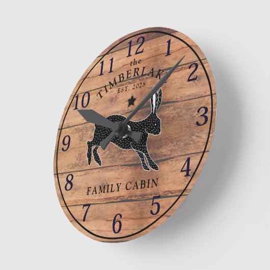 ファミリーキャビン素朴ウッドウォールパーソナライズされたクロック ラウンド壁時計 (傾斜)