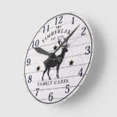 ファミリーキャビン素朴ウッドウォールパーソナライズされたクロック ラウンド壁時計 (傾斜)