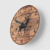 ファミリーキャビン素朴ウッドウォールパーソナライズされたクロック ラウンド壁時計 (傾斜)