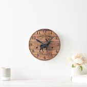 ファミリーキャビン素朴ウッドウォールパーソナライズされたクロック ラウンド壁時計 (ホーム)