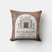 ファミリーキャビン素朴ウッドデコパーソナライズされたール クッション (正面)