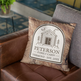 ファミリーキャビン素朴ウッドデコパーソナライズされたール クッション