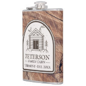 ファミリーキャビン素朴ウッドデコパーソナライズされたール フラスク (左)