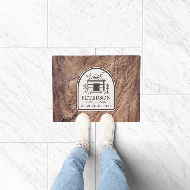 ファミリーキャビン素朴ウッドデコーカスタムル ドアマット (室内)