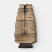 ファミリーキャビン素朴ウッドパーソナライズされた ボトルクーラー (裏面)