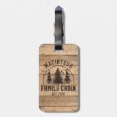 ファミリーキャビン素朴ウッドパーソナライズされた ラゲッジタグ (裏面縦)
