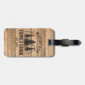 ファミリーキャビン素朴ウッドパーソナライズされた ラゲッジタグ (裏面横)