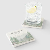 ファミリーキャビン素朴ウッドランドマウンテンフォレスト ストーンコースター (横)