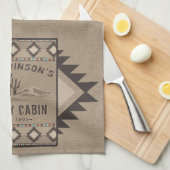 ファミリーキャビン素朴サウスウェスト先住民トバルサボテン キッチンタオル (四つ折り)