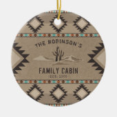 ファミリーキャビン素朴サウスウェスト先住民トバルサボテン セラミックオーナメント (正面)