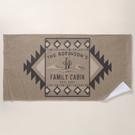 ファミリーキャビン素朴サウスウェスト先住民トバルサボテン ビーチタオル