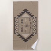 ファミリーキャビン素朴サウスウェスト先住民トバルサボテン ビーチタオル (正面)