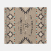 ファミリーキャビン素朴サウスウェスト先住民トバルサボテン フリースブランケット (正面(横))