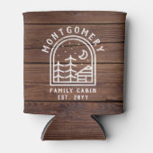 ファミリーキャビン素朴ダークウッドパーソナライズされた 缶クーラー (正面)