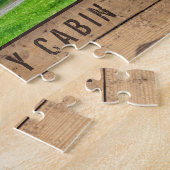 ファミリーキャビン素朴フォトウッドフォレストツリー ジグソーパズル (側面)