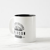 ファミリーキャビン素朴マウンテンロッジ |木目の効果 ツートーンマグカップ (正面左)