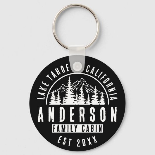 ファミリーキャビン素朴マウンテンロッジ |黒 キーホルダー (正面)