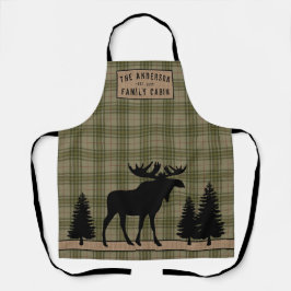 ファミリーキャビン素朴ムースパイングリーンプラディッドバーラップ エプロン