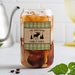 ファミリーキャビン素朴ムースパイングリーンプラディッドバーラップ ガラス缶