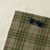 ファミリーキャビン素朴ムースパイングリーンプラディッドバーラップ ビーチタオル (インサイチュ)