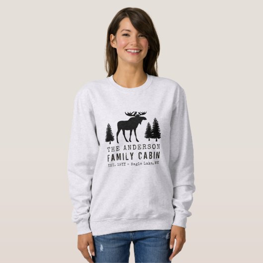 ファミリーキャビン素朴ムースパインツリーシルエット スウェットシャツ (正面フル)
