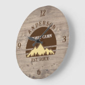 ファミリーキャビン素朴レトロツリーズファミリー名 ラージ壁時計 (傾斜)