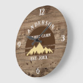 ファミリーキャビン素朴レトロツリーズファミリー名 ラージ壁時計 (傾斜)