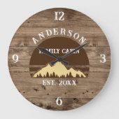 ファミリーキャビン素朴レトロツリーズファミリー名 ラージ壁時計 (正面)