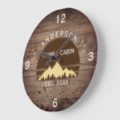 ファミリーキャビン素朴レトロツリーズファミリー名 ラージ壁時計 (傾斜)