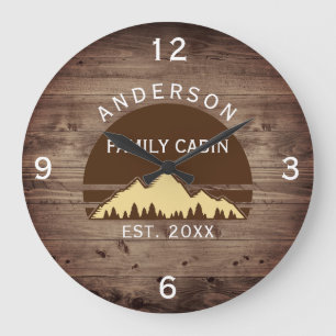 ファミリーキャビン素朴レトロツリーズファミリー名 ラージ壁時計
