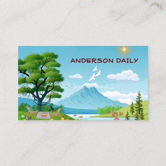 ファミリーキャンピングサマーアドベンチャー自然インスパイア- 名刺 (裏面)