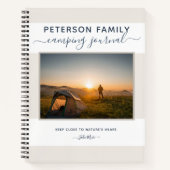 ファミリーキャンピングジャーナルパーソナライズされたテンプレート ノートブック (正面)