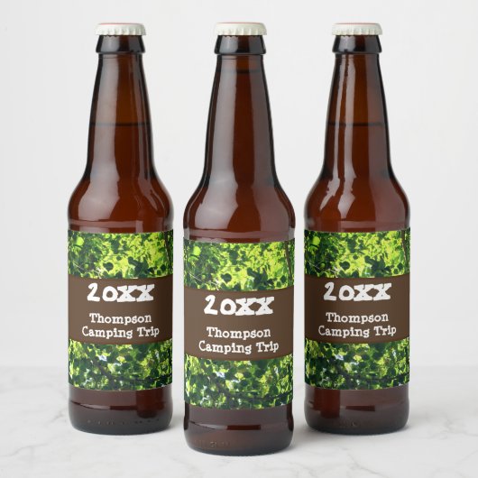 ファミリーキャンピングトリップグリーンサマー懇親会バケーション ビールラベル (ボトル)
