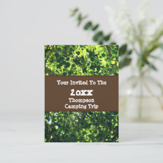 ファミリーキャンピングトリップグリーンリーフ懇親会招待状 ポストカード