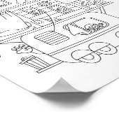 ファミリーキャンピングトレーラーカラーリングページ ポスター (角)