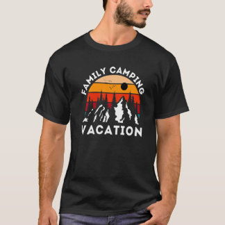 ファミリーキャンピングバケーションハイキングアンド魚釣り Tシャツ