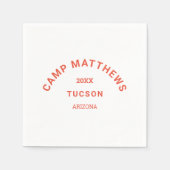 ファミリーキャンピングバーンオレンジクレスト スタンダードカクテルナプキン (正面)