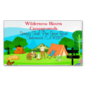 ファミリーキャンピングプロモーションカード自然インスパイア- マグネット名刺 (正面)
