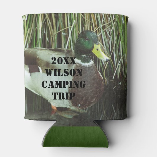 ファミリーキャンピングマラードダックフォト自然 缶クーラー (裏面)