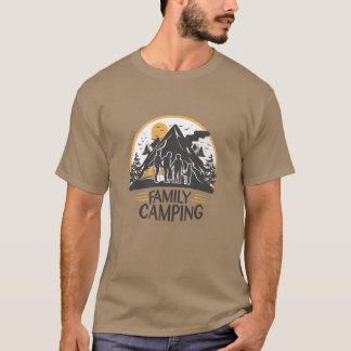 ファミリーキャンプ かわいいビンテージ Tシャツ