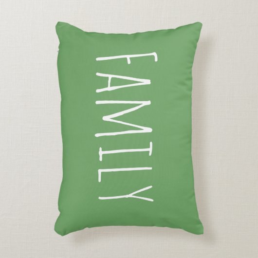 ファミリーキュートグリーンホームデコラーレダンインスパイアン アクセントクッション (正面(垂直))