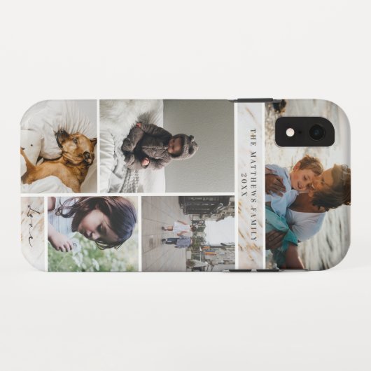 ファミリーキープサク大理石カスタム5 Photo Collage Case-Mate iPhoneケース (裏面(横))