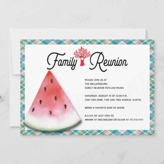 ファミリーギャザリング懇親会ピクニック 招待状 (正面)