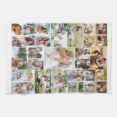 ファミリーギャラリーフォトコラージュ31写真白 キッチンタオル (横)