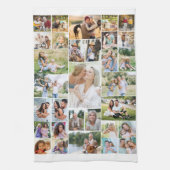 ファミリーギャラリーフォトコラージュ31写真白 キッチンタオル (縦)