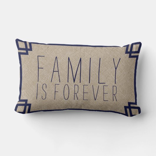 ファミリークォーターベージュリフェイクネン&ブルーフレーム2 ランバークッション (裏面)