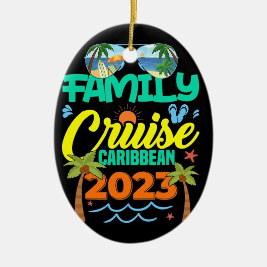 ファミリークカリブのルーズ2023夏休み セラミックオーナメント (正面)
