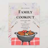 ファミリークックカラフルー花火グリルパーティー 招待状 (正面/裏面)